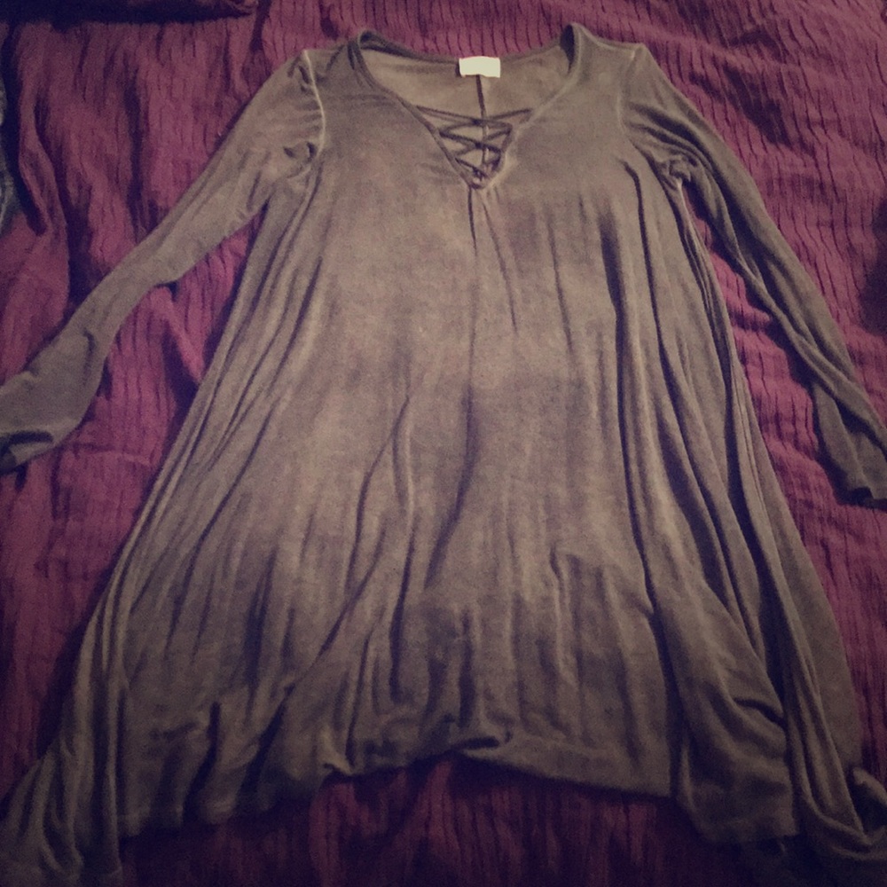 Gray, faded shift dress
